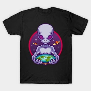 Flat Earth Society Alien T-Shirt